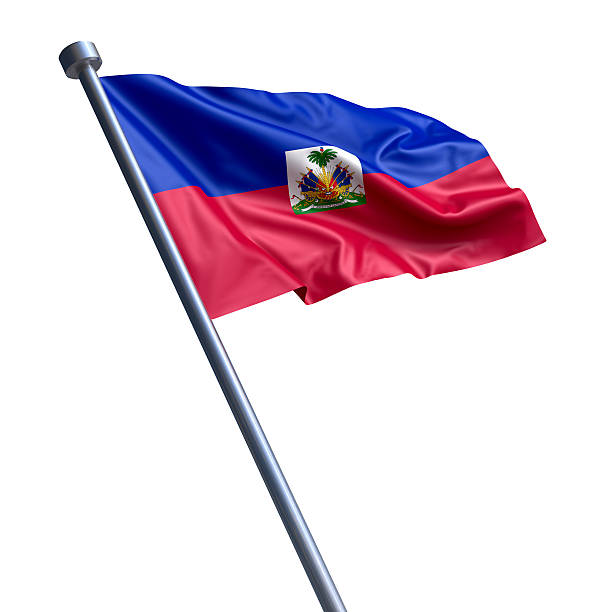 Flag of Haiti isolated on white stock photo