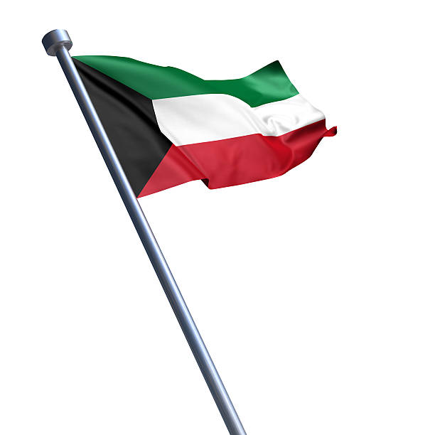 Flag of Kuwait isolated on white stock photo