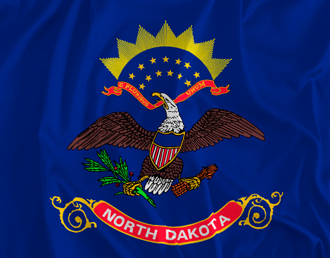 Flagge Von North Dakota Hintergrund Peace Garden State Stockfoto