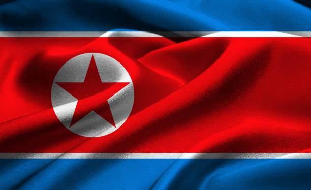 флаг северной корее - north korea стоковые фото и изображения