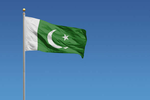 Flag of Pakistan Flag of Pakistan in front of a clear blue sky pakistani flag stock pictures, royalty-free photos & images