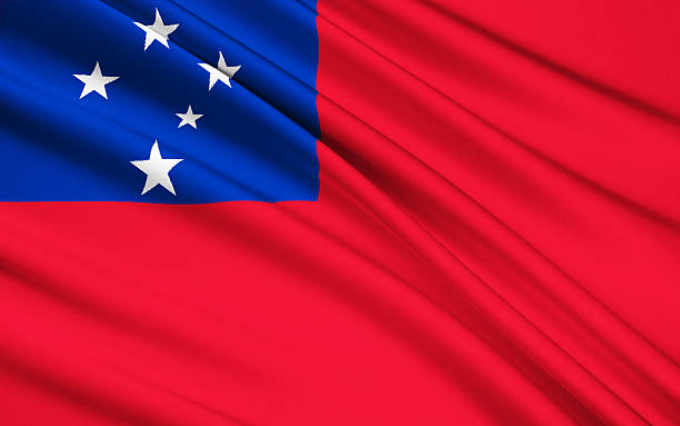 Flag of Samoa, Apia - Polynesia The national flag of Samoa, Apia - Polynesia apia samoa stock pictures, royalty-free photos & images