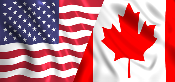 Flag Usa And Canada Stock Photo Download Image Now iStock