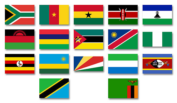 Flags  Commonwealth of Nations  African menbers stock photo