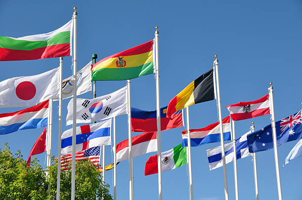 Flags of the world stock photo