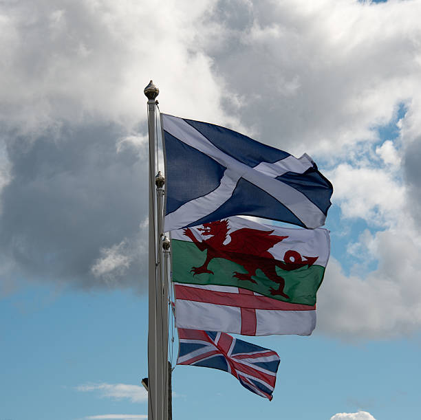 UK Flags stock photo