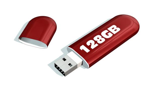 128 GB USB Flash Memory Drive Stick isolated on white 128 GB USB Flash Memory Drive Stick isolated on white memory cards 128gb stock pictures, royalty-free photos & images