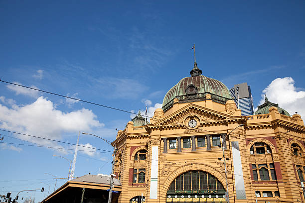 Flinders Street Station in Melbourne Australia stock photo