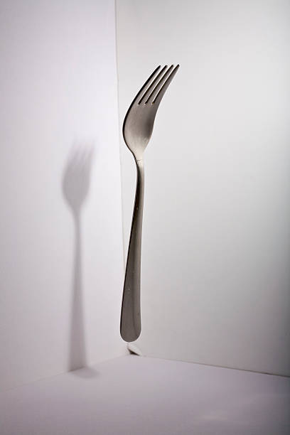 floating fork stock photo