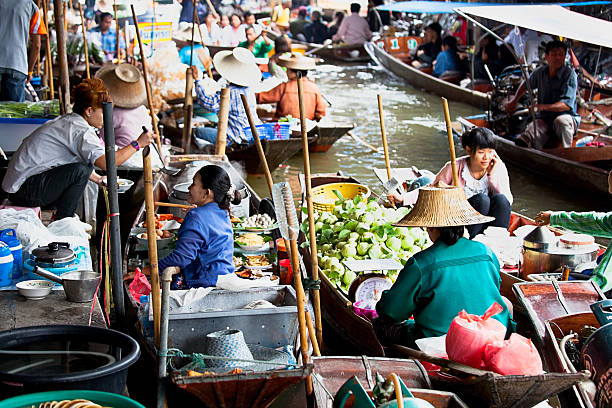 Floating Market in Bangkok, Thailand stock photo