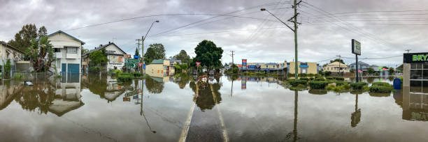 Flooded Streets and Buildings of Lismore NSW Australia stock photo