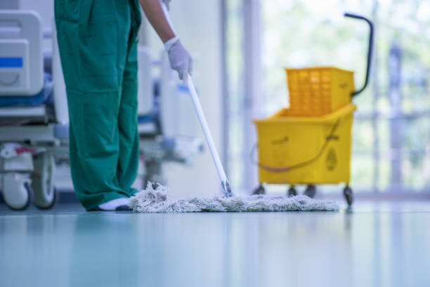 Floor care and cleaning services with washing mop in sterile factory or clean hospital. Blurred hospital images, Clean and sanitize, Cleaner, Hospital cleaning,Cleaning the hospital floor. Floor care and cleaning services with washing mop in sterile factory or clean hospital. cleaner stock pictures, royalty-free photos & images