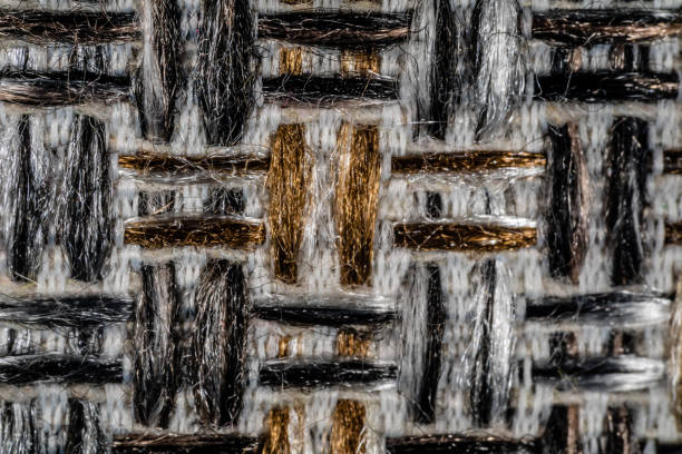 Floor mat with fence textures in macro stock photo