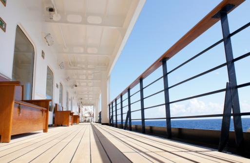 Floor View of a Cruise Ships Promenade Deck