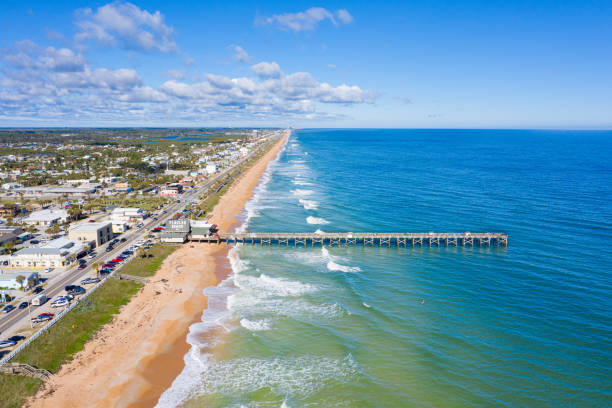 Florida Beach Aerial View stock photo