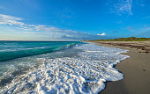 istock Florida beach with beautiful waves and sea foam on the sand. 1336308675