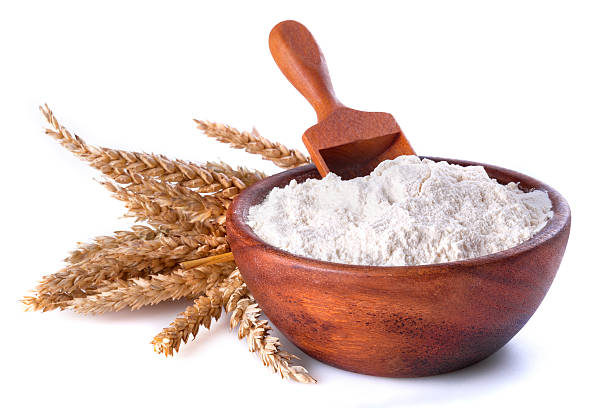 flour with wheat stock photo