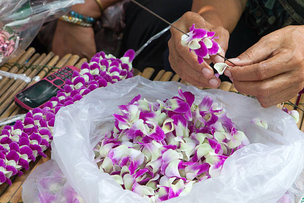 Flower market in Bangkok stock photo