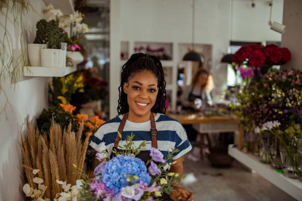 Flower Shop Worker stock photo