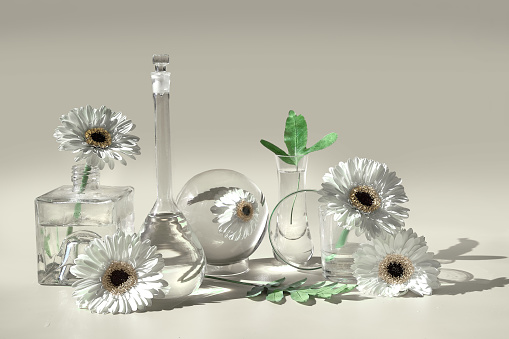 Glass Flowers Centrepiece