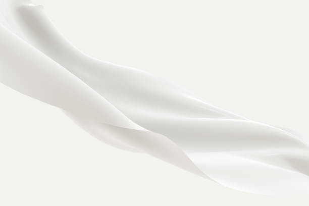 流れる布、白い色の背景、3dレンダリング。 - 布 ストックフォトと画像