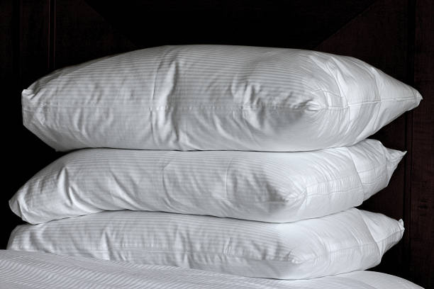 fluffy pillows stock photo