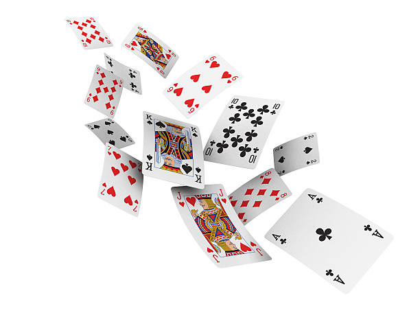 flying cards 3d rendering suit stock pictures, royalty-free photos & images