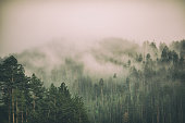 istock Fog and clouds on mountain 1160438555