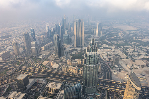 Fog And Pollution On Downtown Dubai Viewed From Burj Khalifa Stock Photo -  Download Image Now - iStock