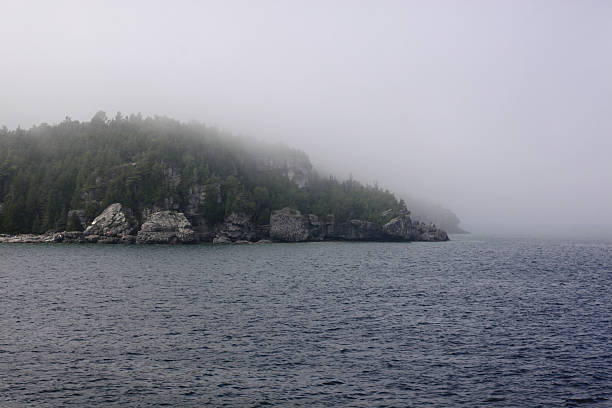 Fog Covered Bruce Peninsula stock photo