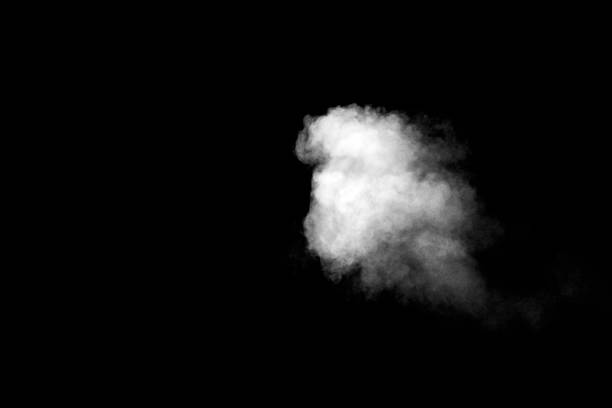 Fog or smoke move on black background Background cumulus cloud stock pictures, royalty-free photos & images