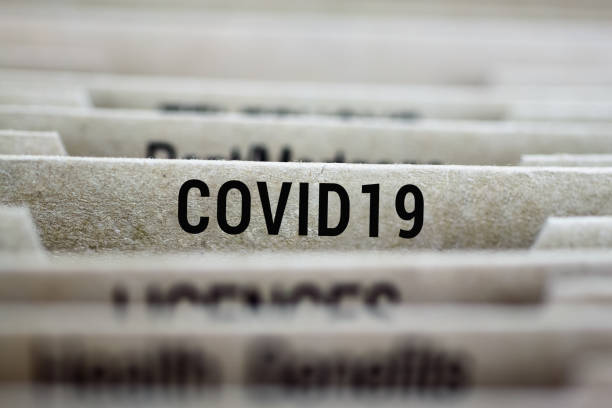 Folder of Coronavirus covid-19 2019 nCoV outbreak stock photo