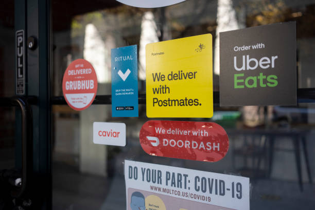 Food Delivery Services Amid the Pandemic stock photo