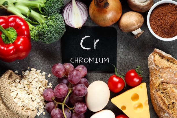 Food rich in chromium stock photo