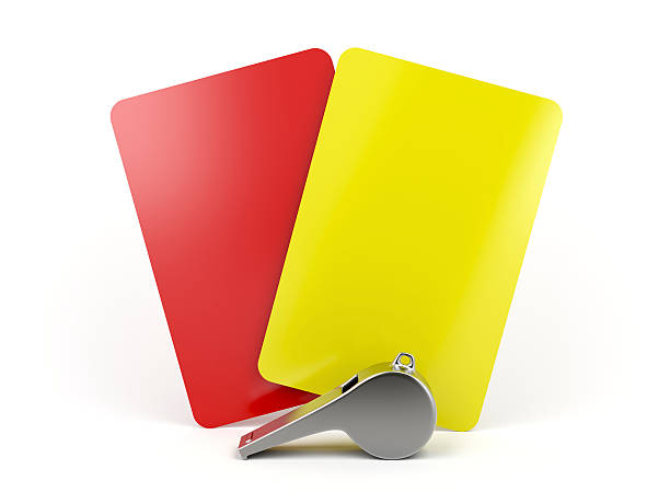 football referee attributes - gele kaart stockfoto's en -beelden