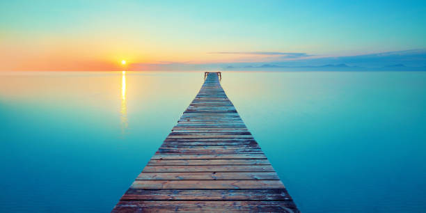 footbridge sea beach footbridge sea beach sunrise dawn photos stock pictures, royalty-free photos & images
