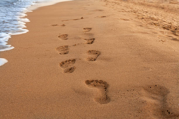 footprints - steps imagens e fotografias de stock