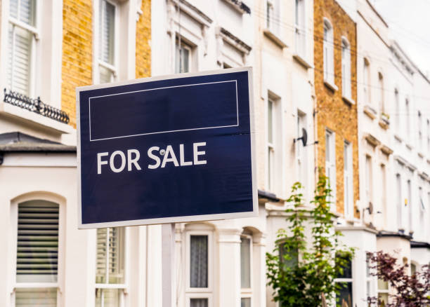 For Sale Sign in London stock photo