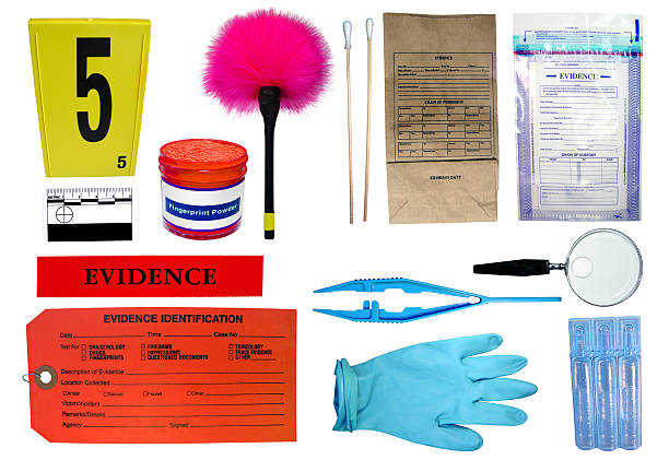 Forensic Investigation kit stock photo