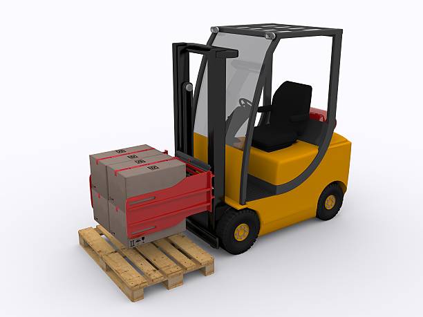 forklift with clamp stock photo