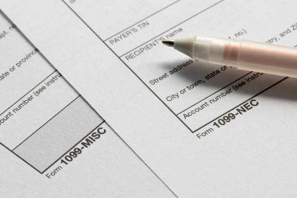 Form 1099-NEC and 1099-MISC stock photo