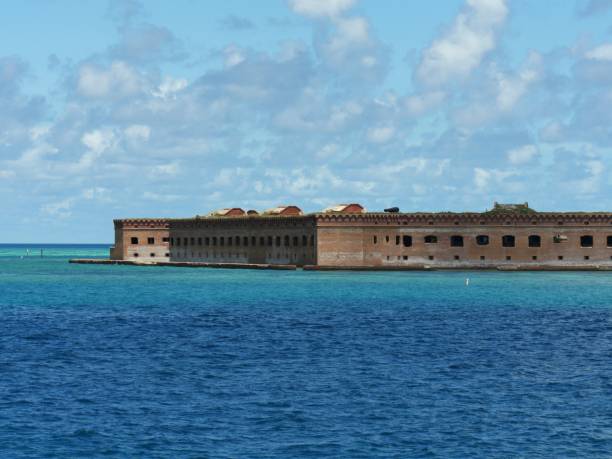 Fort Jefferson, a historic fortress at the Dry Tortugas National Park in Florida. stock photo