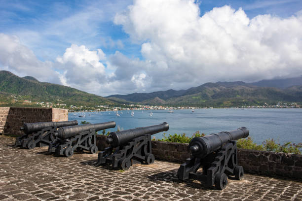Fort Shirley in Cabrits National Park, Dominica stock photo