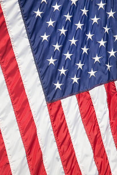 Forth of July, American Flag, Patriotism, Memorial Day, Background Patriotic background of portion of United States Flag. Stripes on angle. Suitable for Memorial Day or Independence Day backgrounds. memorial day background stock pictures, royalty-free photos & images