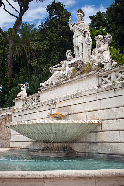 fontana della dea roma - piazza del popolo foto e immagini stock