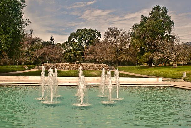 Fountains at the Los Angeles County Arboretum  arboretum stock pictures, royalty-free photos & images