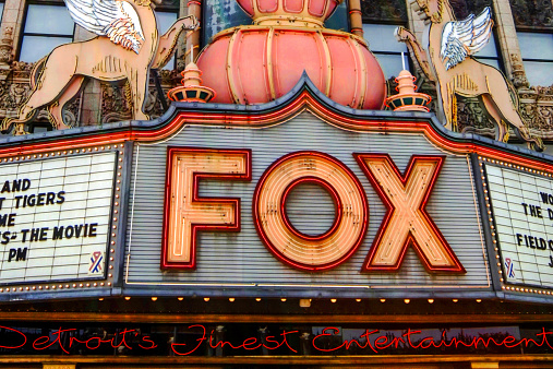 Detroit, MI, USA - August 24, 2006: The famous Fox Theater on Woodward Ave in downtown Detroit MI
