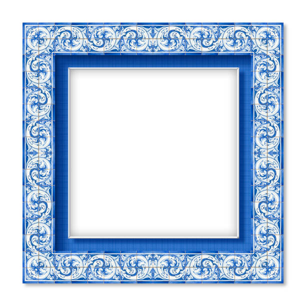 Frame design with typical portuguese decorations called "azulejos" Frame design with typical portuguese decorations called "azulejos" portuguese culture stock pictures, royalty-free photos & images