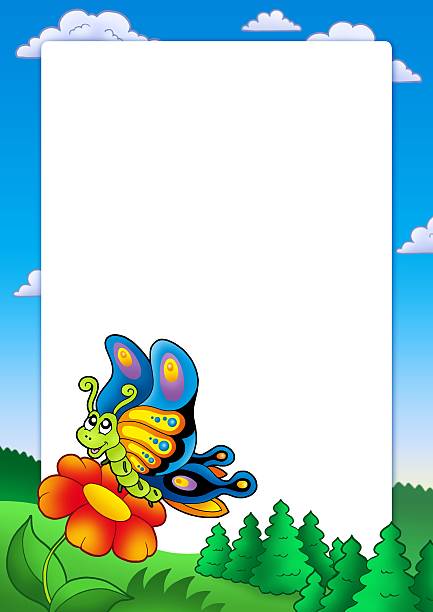 Best Cartoon Of A Butterfly Border Frame Stock Photos Best Cartoon Of A Butterfly Border Frame Stock Photos