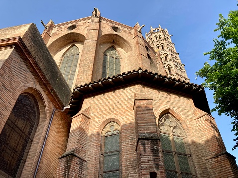 France - Toulouse- vieille église des jacobins en brique rouge